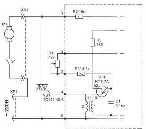Рис. 1.17. Изменение в схеме для подключения обычного симистора