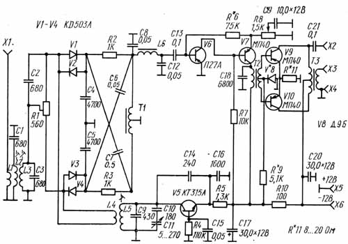 Рис. 2. Принципиальная электрическая схема приемника